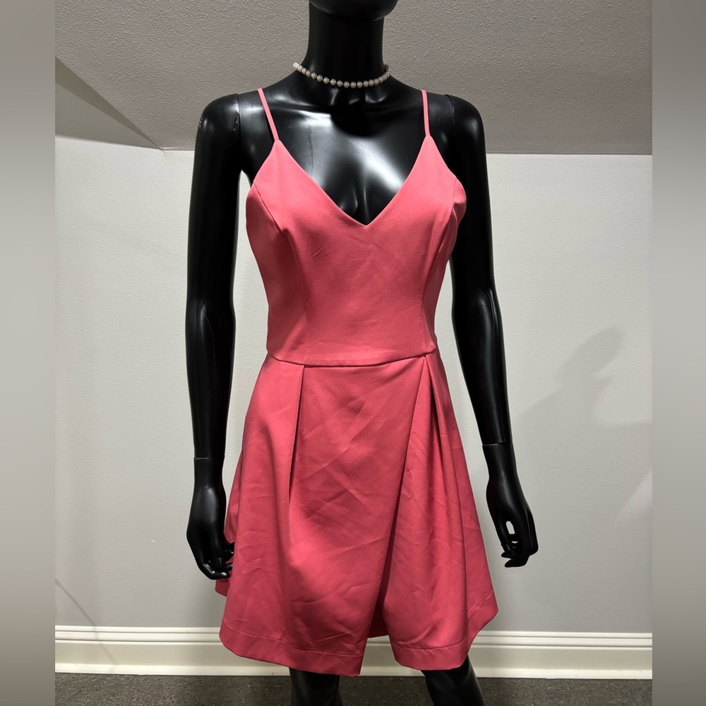Gianni Bini Fit and Flare Dress spaghetti straps Coral Size S 4